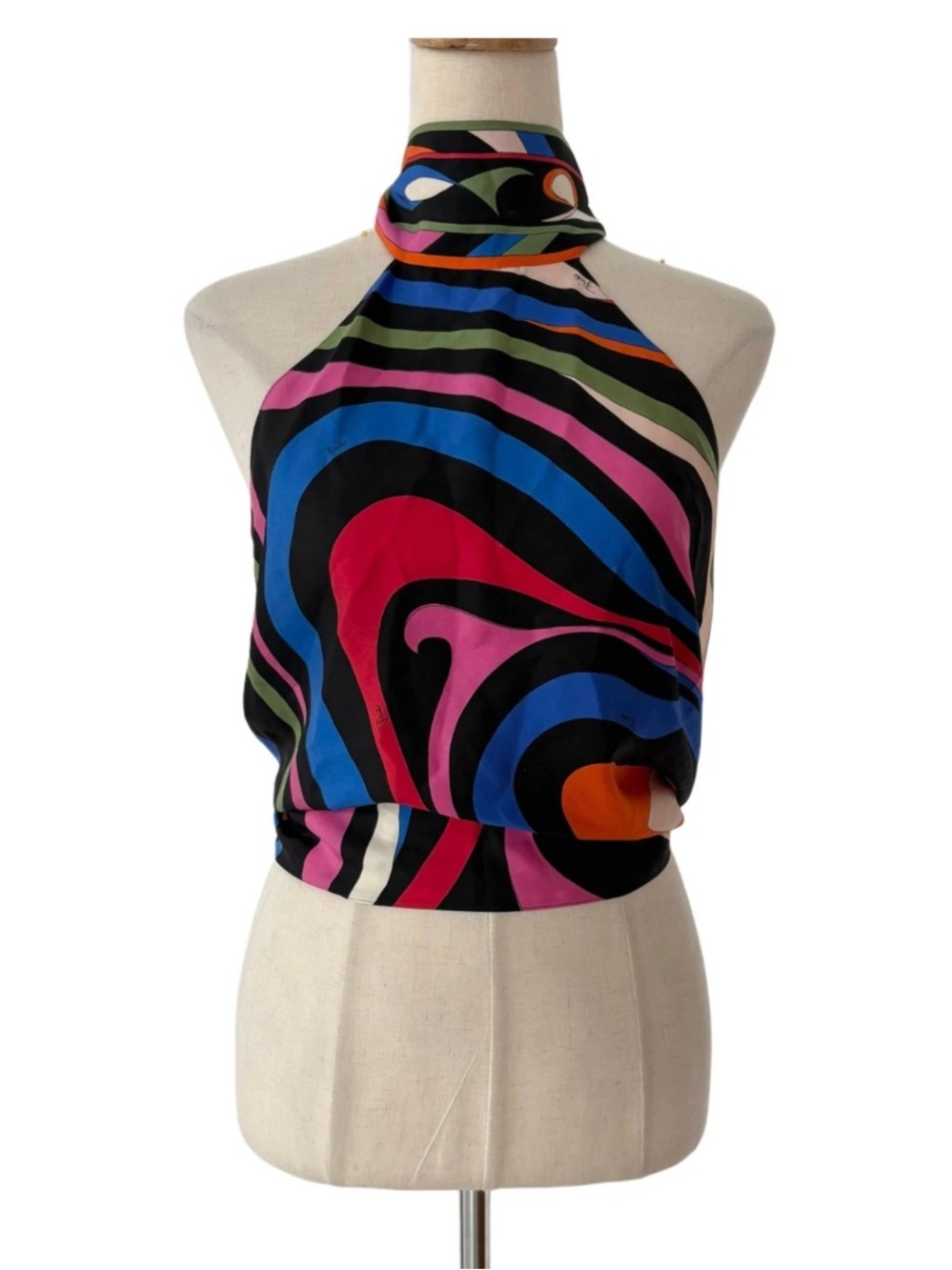 Emilio Pucci Silk Halter Scarf Top